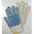 Knitted Polycotton Gloves Safety Work Glove PVC Dotted Both Sides